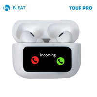 Bleat Tour Pro Touch Screen Display Earbuds | ANC and ENC | 50 Hours Playtime | Bluetooth V5.4 – White